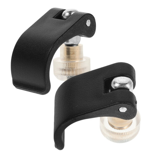 2 τεμάχια Universal Trekking Bat Lock Flip Handle για πεζοπορία και αναρρίχηση, κλιπ νάιλον, μαύρο