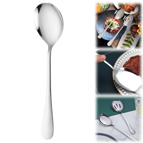 Serveringsske i rustfrit stål med langt skaft
