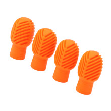4 baquetas con punta de silicona silenciosa naranja 32mm