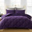 Full Comforter Set Quilted Down Alternative 3 pcs Purple 1