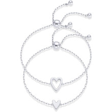 14K Gold Plated Heart Charm Bracelet Set for Women