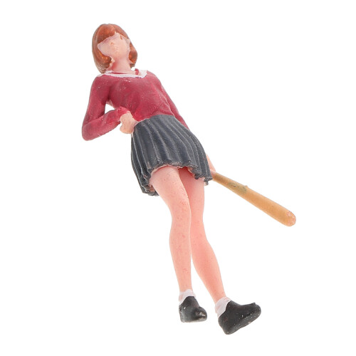 3Stk Kunststoff Stehende Mini Figuren Baseball Bunt 1