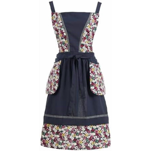 Women's Vintage Kitchen Apron with Pockets