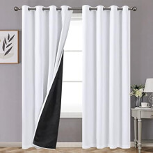 Cuirtíní Inslithe Dubhaithe Bána 52x84 Grommet