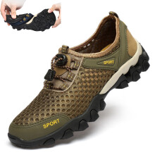 Mens Hiking Shoes Waterproof Quick Drying Outdoor Sneakers with Nonslip Sole Lightweight Breathable Mesh for Walking Fishing Beach Travel