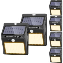 Conjunto de 6 luzes solares com sensor de movimento para exterior.