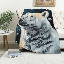 Soft Polar Bear Throw Blanket – Super Fuzzy, Warm & Lightweight, Compatible with Kids & Adults, White