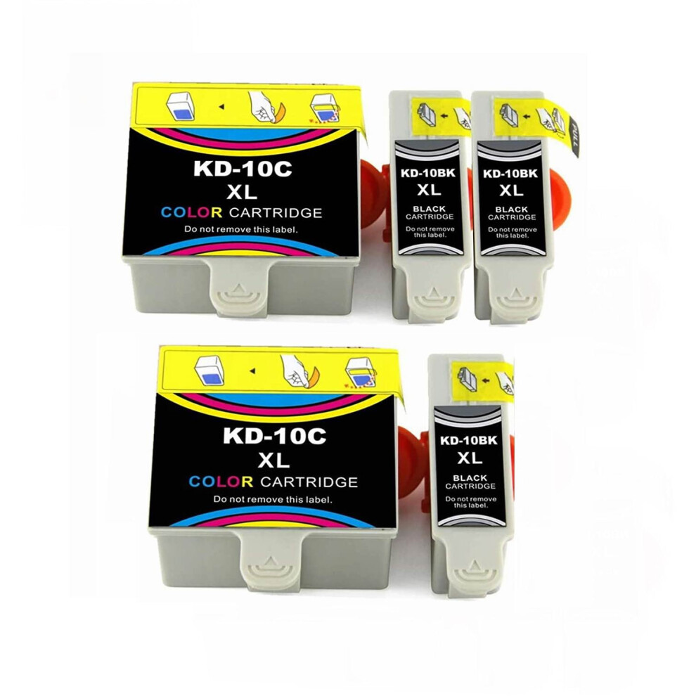 5-Pack Kodak 10XL Ink Cartridges (3Bk+2C) Compatible With Easyshare 5100/5300/5500, Esp Office 6150, Esp 3/5/7/9/3250/5210 Black 9104899354846