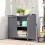 Outsunny Outsunny Garden Storage Cabinet Potting Bench Table with Galvanized Top, Grey 1