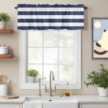 Nautical Stripe Rod Pocket Valance 54 x 18 in