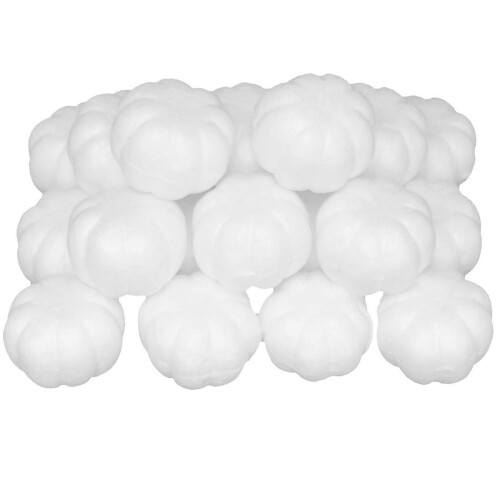 20pcs Foam Pumpkin Decorations - 65mm White