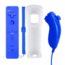 Mando a distancia y joystick Nunchuk compatibles con Wii/Wii U (azul oscuro)