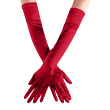 Luvas femininas YOUSNH de cetim, cor sólida, para casamento, festa de carnaval, tamanho único.