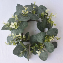 Lot de 2 couronnes d'eucalyptus artificiel de 25 cm – Anneaux de bougies bohèmes pour mariage champêtre, fête et décoration intérieure