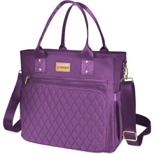 Sac à lunch isotherme pour femme, fourre-tout isotherme en nylon étanche avec poche – Noir, idéal pour le travail et une utilisation quotidienne