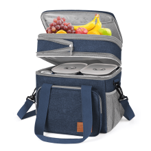 Sac à lunch isotherme extensible de 17 L pour femmes et hommes, sac isotherme étanche avec poche à mouchoirs et bandoulière réglable, idéal