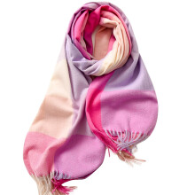 Cachecol feminino de lã quente de comprimento médio para clima frio – elegante, aconchegante e fácil de combinar (rosa choque nº 4, tamanho