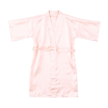 Conjunto de pijama de cetim de seda para menina, composto por duas peças e um roupão quimono – Compatível com roupas de dormir infantis.