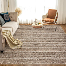 Tapis lavable 5x7 – Tapis moderne à carreaux pliable, fin, antidérapant, ne peluche pas, facile d'entretien, pour salon, chambre, cuisine, salle
