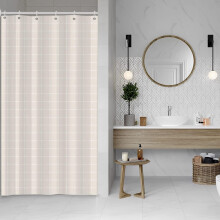 Juego de cortina de ducha Ombre Purple con ganchos, 36x72 pulgadas, degradado moderno blanco y morado, impermeable, estilo bohemio, compatible con