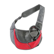 Pet Carrier Backpack Zipper Closure Hands-Free Mesh Sling Bag Breathable Design Mesh Cloth Crossbody Shoulder Bag