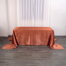 BalsaCircle90" x156" Nappe rectangulaire en satin Terre cuite