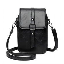 GASTROPOD crossbody-tasker til kvinder, 13x6x20 cm, sort, stor kapacitet, med hovedtelefonstik og aftagelig krog