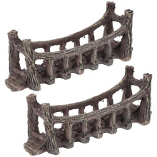 Magnifique lot de 2 ponts suspendus factices pour aquarium, style rétro marron. Décorations sous-marines.