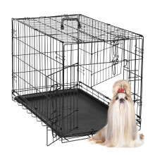 30" Medium Dog Crate Portable, Double-Door Design Dog Cage with Divider Panel for Indoor Outdoor Use