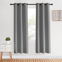 Blackout Curtains Silver Grey 70 inch Long 2 Panels Grommet