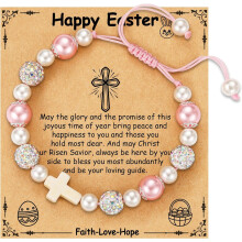 Bracelet de perles en forme de croix, bijoux, cadeaux pour filles, garçons et adolescents, cadeaux chrétiens pour la première communion, la