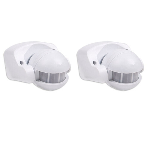 2 détecteurs de mouvement infrarouges PIR AC110V-220V avec interrupteur réglable pour une utilisation intérieure et extérieure dans de multiples