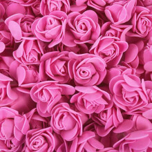 Pacote com 50 flores de espuma, rosas artificiais de 3,5 cm para artesanato, Dia dos Namorados, chá de bebê, decoração de casamento –