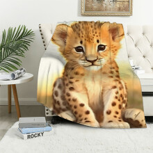 Couverture bébé guépard mignonne, chaude et légère en polaire douce pour toutes les saisons, idéale pour le salon, la décoration du canapé et
