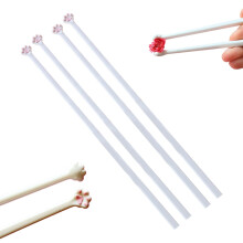 Baguettes antidérapantes haut de gamme à motif griffes de chat – PS alimentaire, 20 cm, pour sushis/nouilles, cadeau pour les amoureux des chats