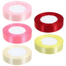 Ribín Poileisteir Homoyoyo5Rolls le haghaidh Tionscadail DIY agus Maisiúcháin Cóisire i mBándearg Éadrom