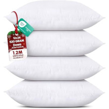 Witte sierkussens (4 stuks, 30 x 60 cm) – Donsvervanger, zachte decoratieve vulling voor bed, bank, fauteuil – Geschikt voor binnen en buiten