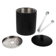 OUNONA Edelstahl-Eiskübel, schwarz, 1 Stück