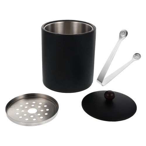 OUNONA Edelstahl-Eiskübel, schwarz, 1 Stück