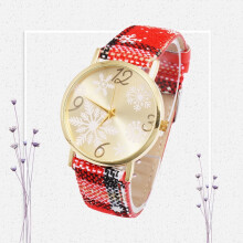 Reloj de cuarzo para mujer con correa de cuero, diseño redondo, 1 pieza.