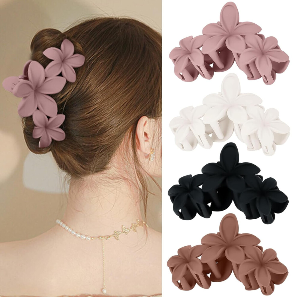4 Flower Hair Claw Clips for Women
