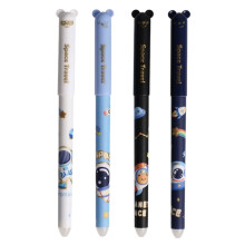 Sæt med viskelige gelpenne, 0,5 mm kawaii astronaut, 4 stk.