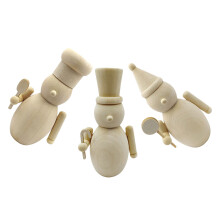 6Pièces Jouets Bois Naturel Casse-Noisette À Décorer DIY Enfants