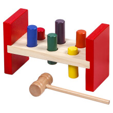 3Ensembles Jouets Bois Marteaux Rouges Jeu Et Apprentissage