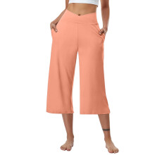Capri d'été grandes tailles pour femmes, pantalon décontracté ample et doux, couleur unie, taille mi-haute, tailles S à 3XL