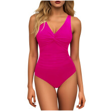 Damen-Badeanzug, einfarbiger, rückenfreier Bikini-Badeanzug mit Trägern, konservativer und figurformender Einteiler mit herausnehmbarem