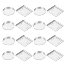 90St Zilveren Aluminium Oogschaduwbakjes Vierkant Rond Voor