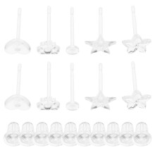 5Ensembles Boucles D'oreilles Percées Invisibles En Résine Pour