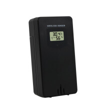 Digitale thermometer, hygrometer, sensor, voor binnen en buiten, wand- of bureausensor met een zendbereik van 60 meter, geschikt voor Fanju