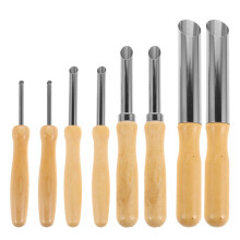 8Pcs Khaki Clay Hole Punchers Metal and Wood DIY Pottery Punch Tools